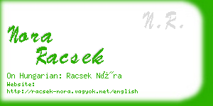 nora racsek business card